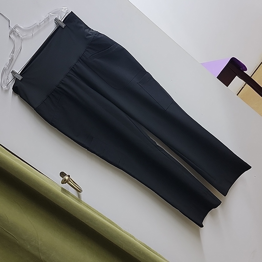 Excel Black 5 Pocket High Waist Poly/Rayon/Spandex Wide Leg Comfy Pants Size L